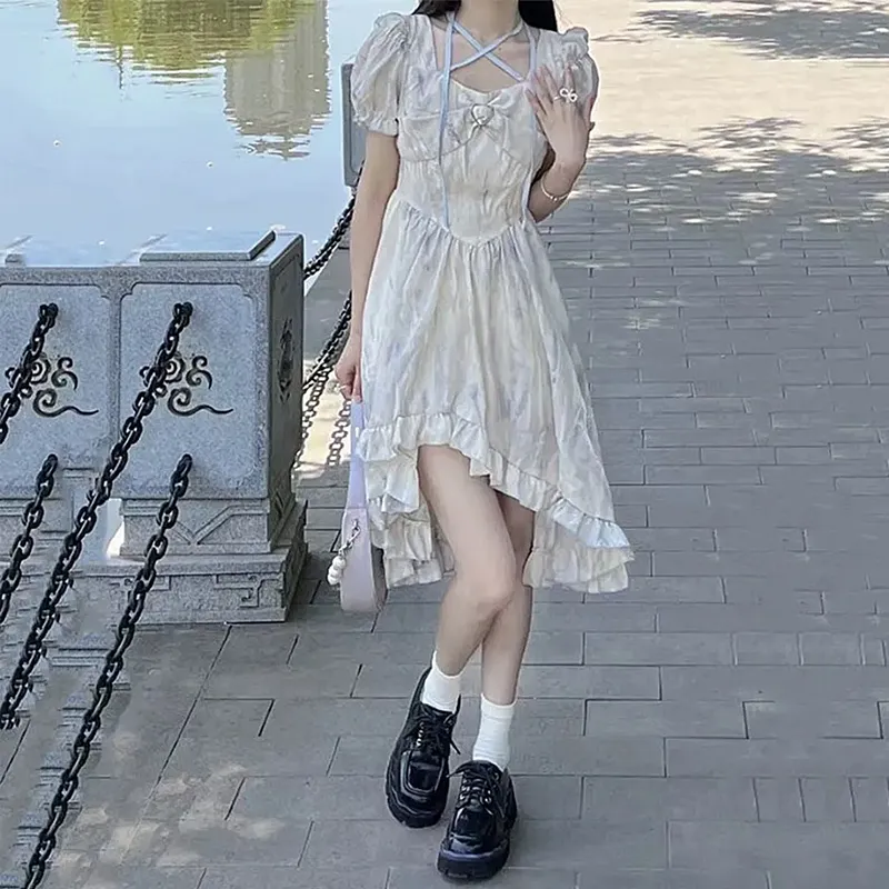 Incolore Short Sleeved Dresses Women's White-2