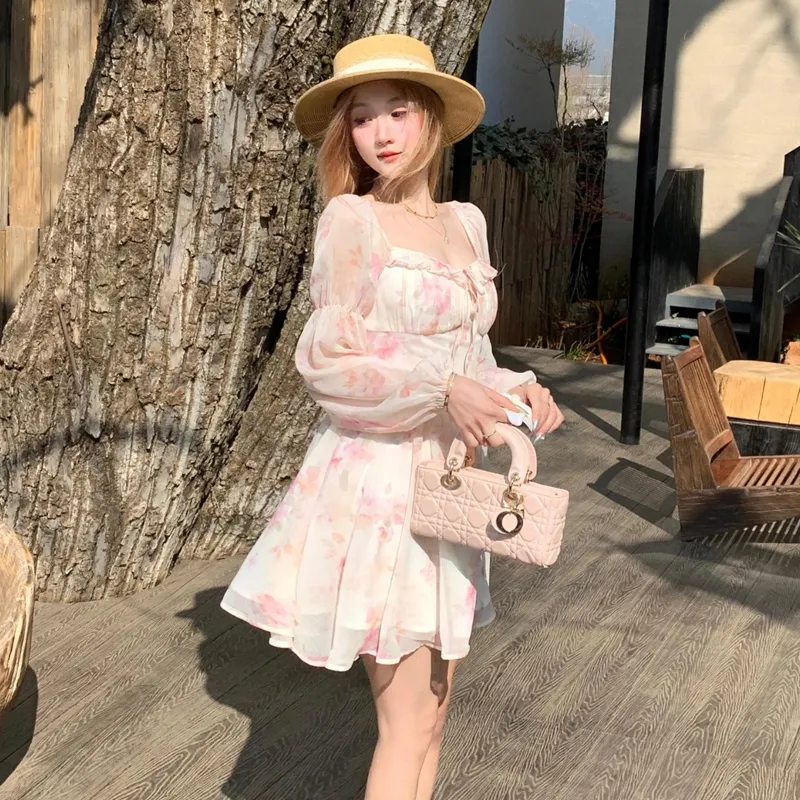 Incolore Long Sleeved Dress Women's Pink-4