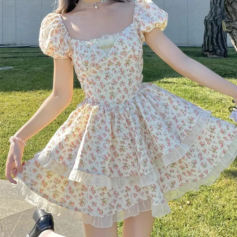 Incolore Short Sleeved Dresses Women's Floral-4