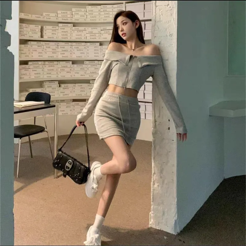 Incolore Skirt Set Women's Gray-4