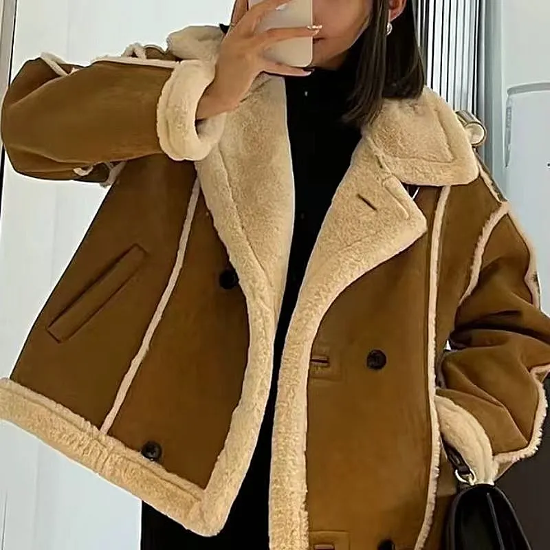 Incolore Velvet feel Coat Women's Coffee-2
