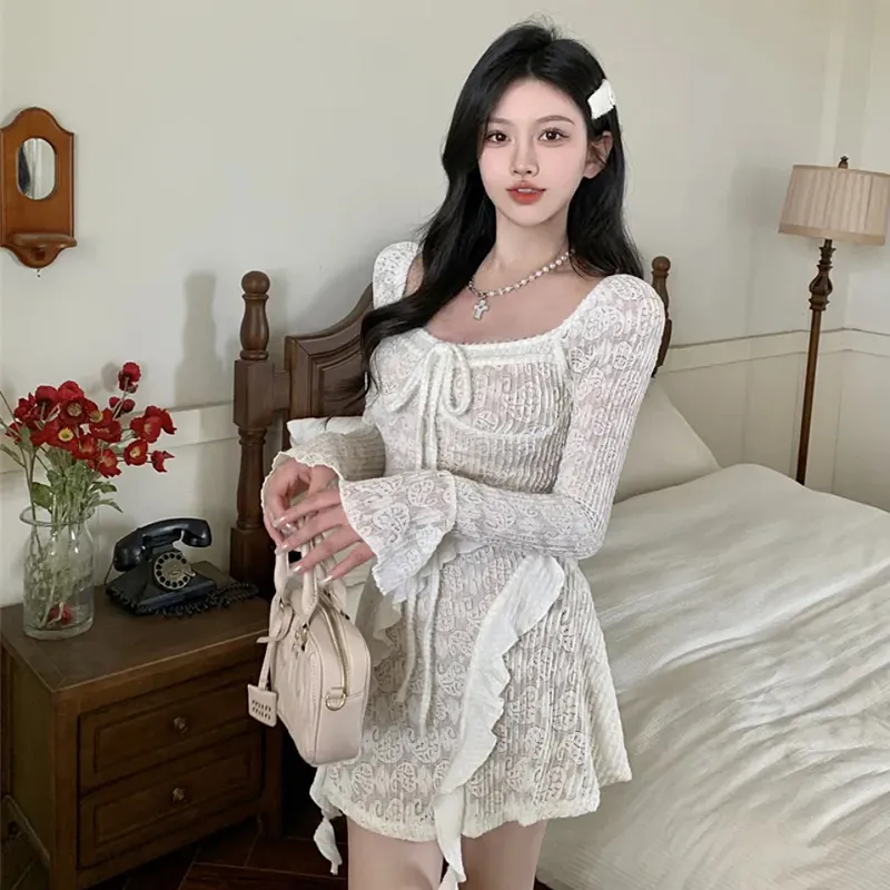 Incolore Long Sleeved Dresses Women's White-2