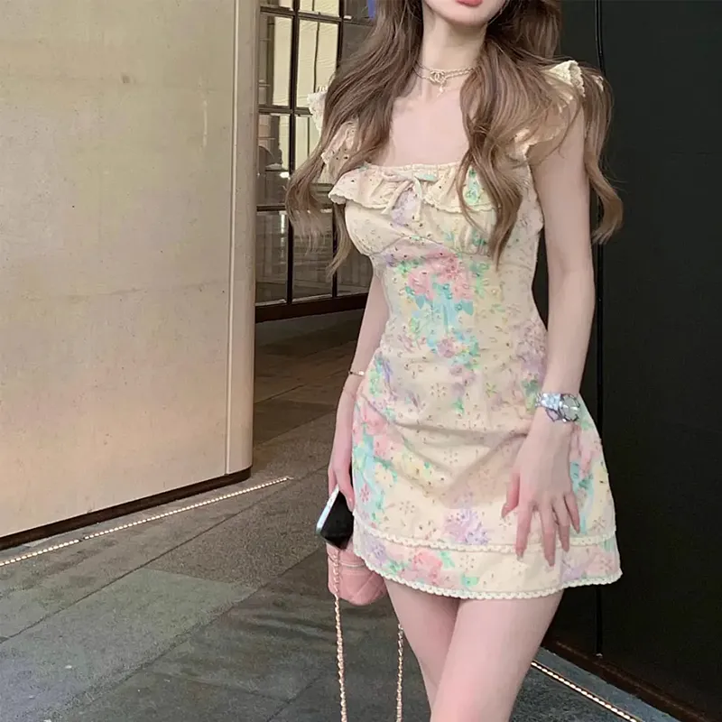 Incolore Short Sleeved Dresses Women's Floral-2