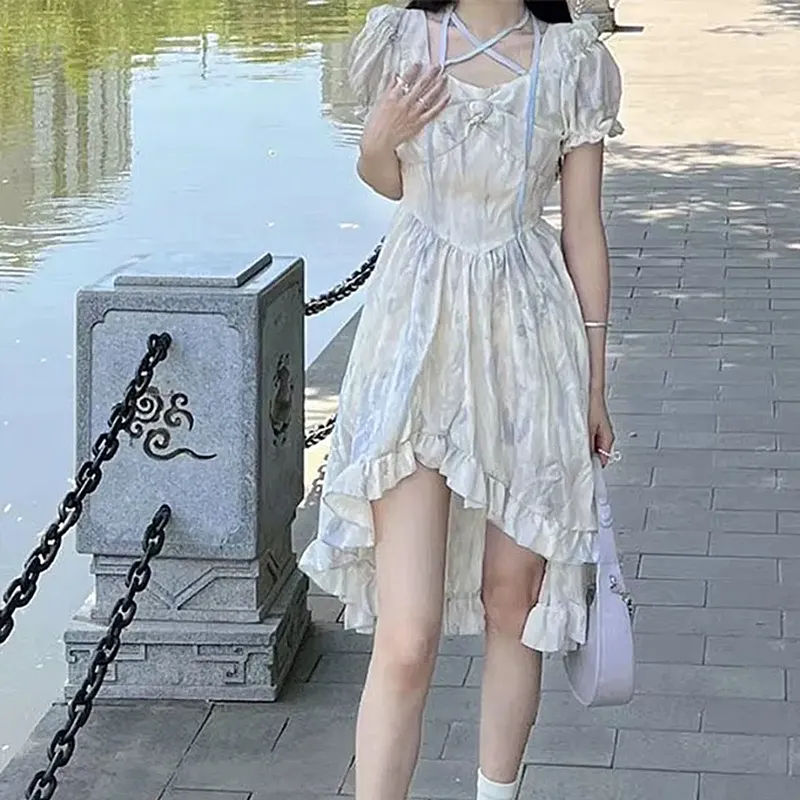 Incolore Short Sleeved Dresses Women's White-3