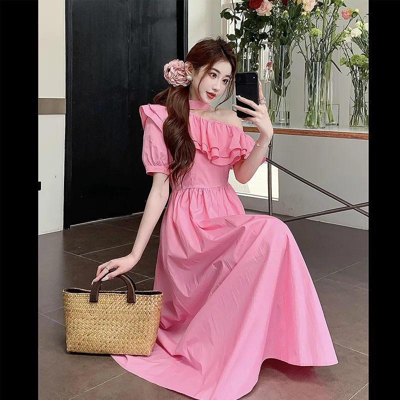 Incolore Short Sleeved Dresses Women's Rose Red-2
