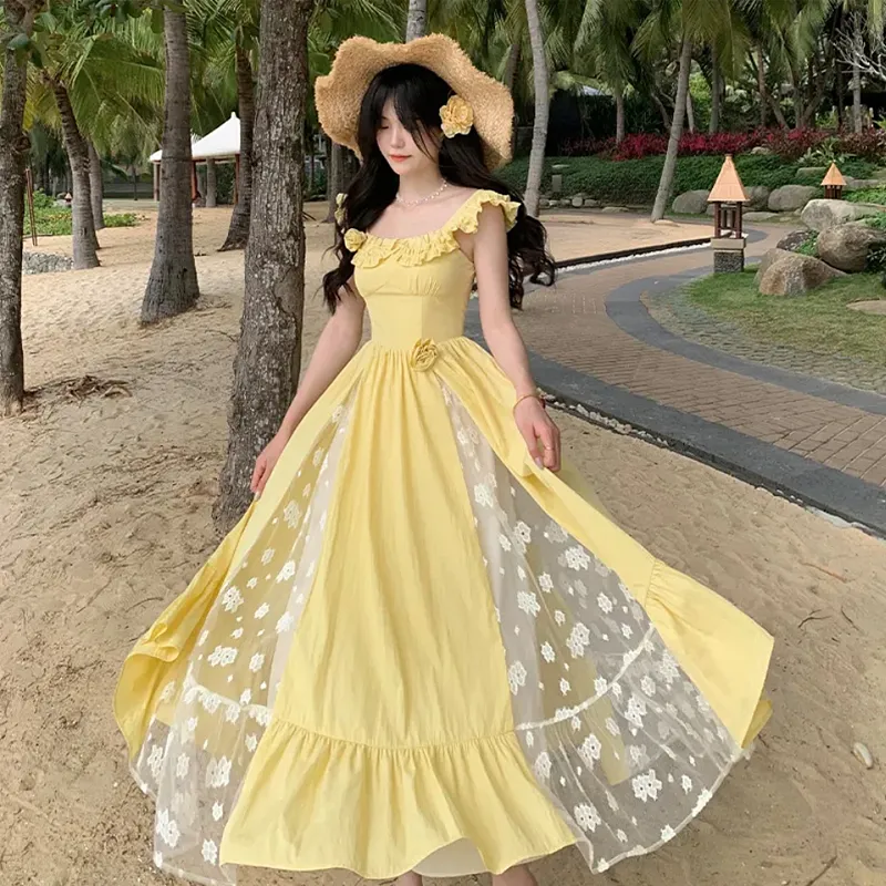 Incolore Short Sleeved Dresses Women's Yellow-2