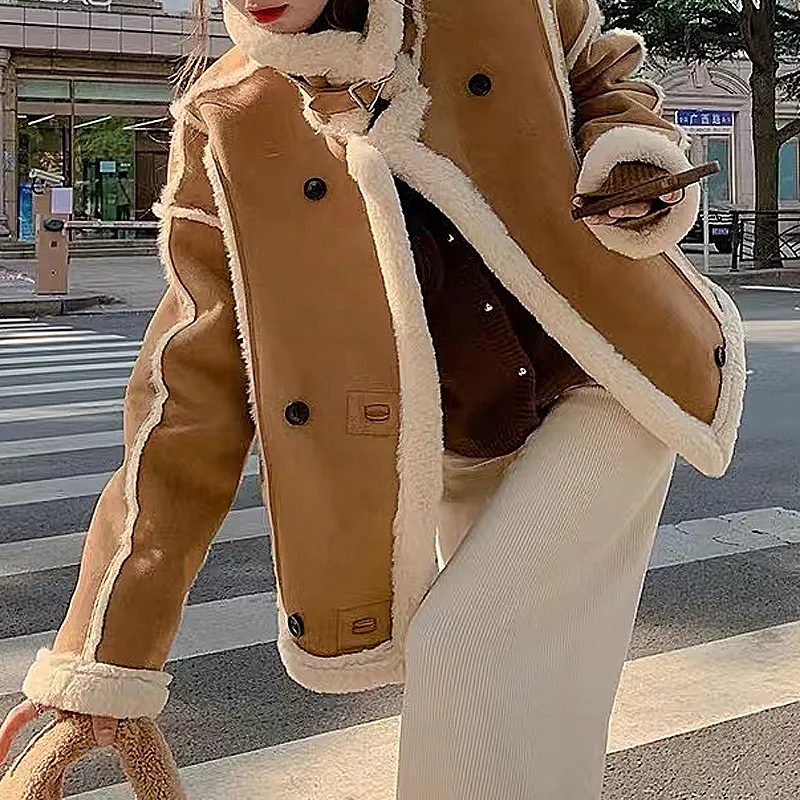 Incolore Velvet feel Coat Women's Coffee-4