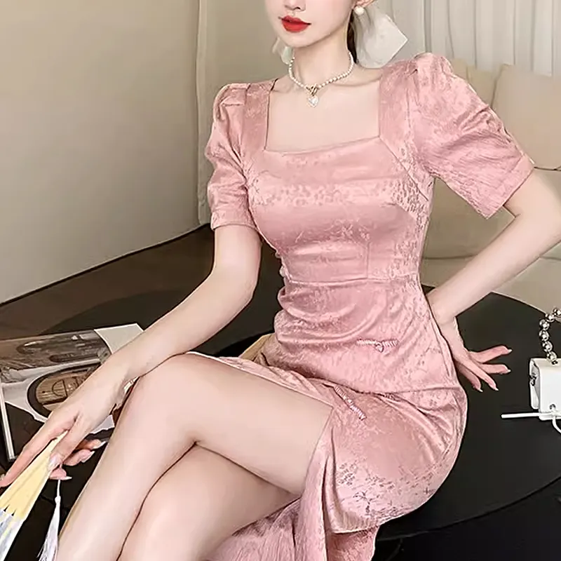 Incolore Short Sleeved Dresses Women's Pink-3