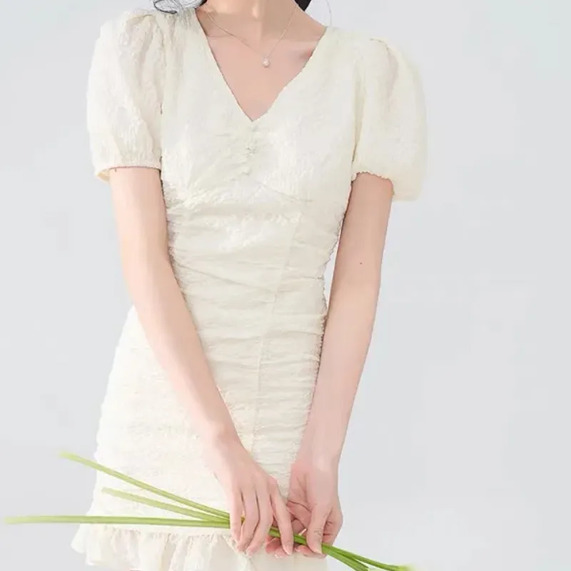 Incolore Short Sleeved Dresses Women's White-2