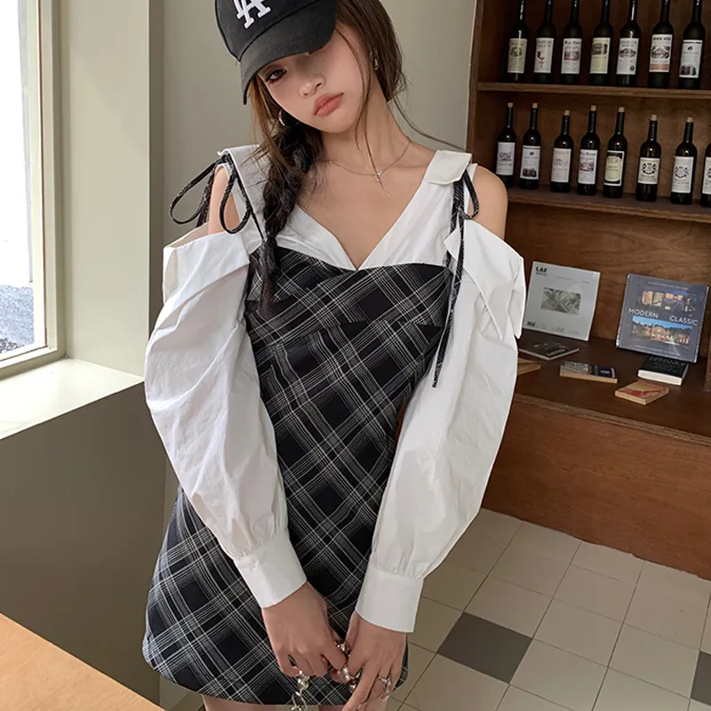 Incolore Long Sleeved Dresses Women's Black-4