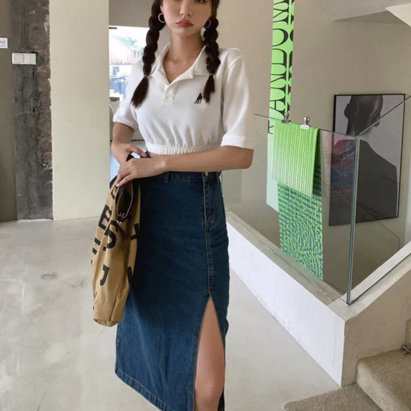 Incolore Denim Long Skirt Women's-3