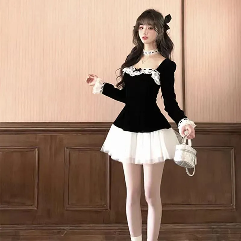 Incolore Long Sleeved Dresses Women's Black-2