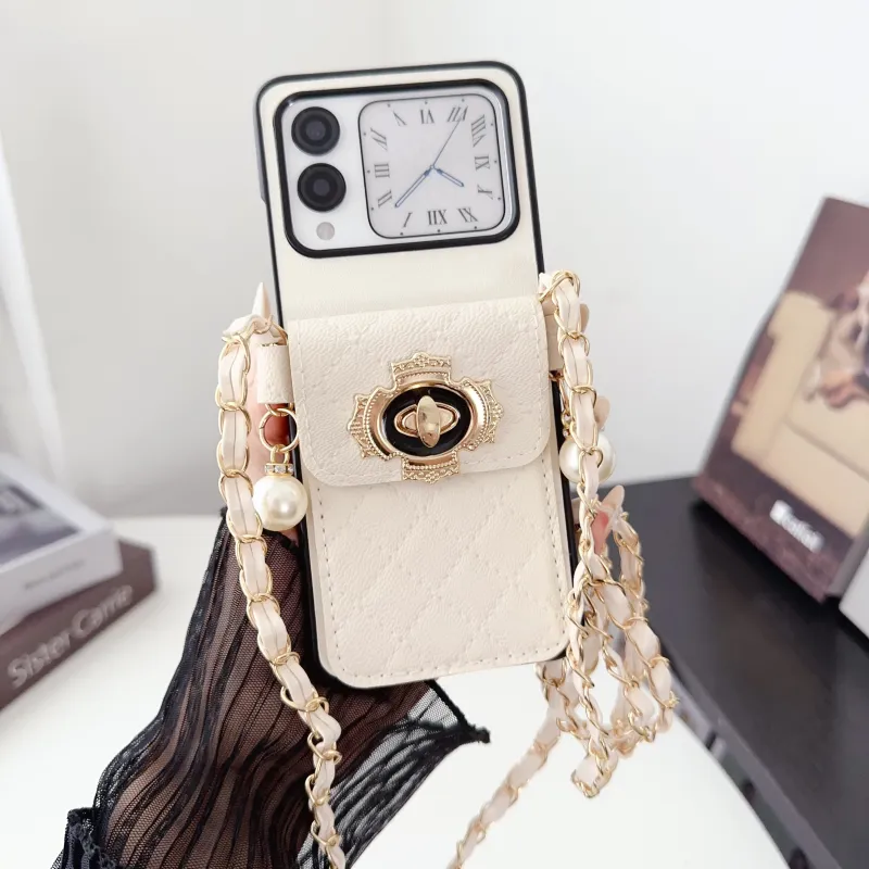 ZHUOJI Leather Material Multifunction Card Holder Crossbody Foldable Phone Case Compatibility Honor Magic V Flip-3