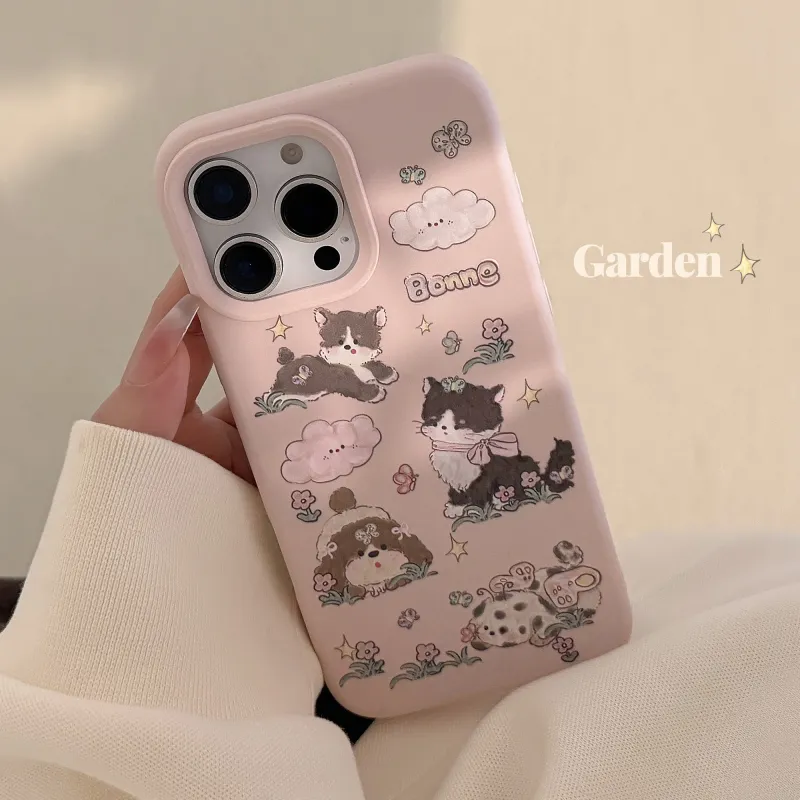ZHUOJI Silicone Material Cloud Meow Park Phone Cases Compatible With Apple Collection-1