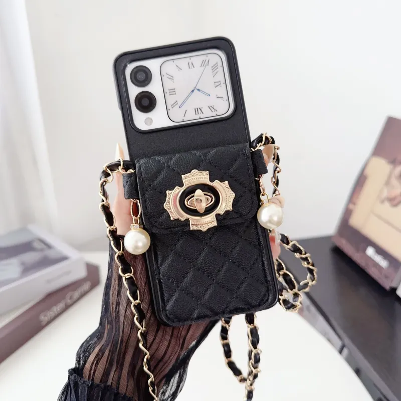 ZHUOJI Leather Material Multifunction Card Holder Crossbody Foldable Phone Case Compatibility Honor Magic V Flip-1
