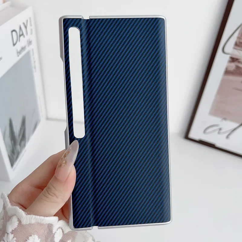 ZHUOJI Leather Material Kevlar Carbon Fiber Leather Texture Phone Case Compatible With Huawei Mate Xs2-1