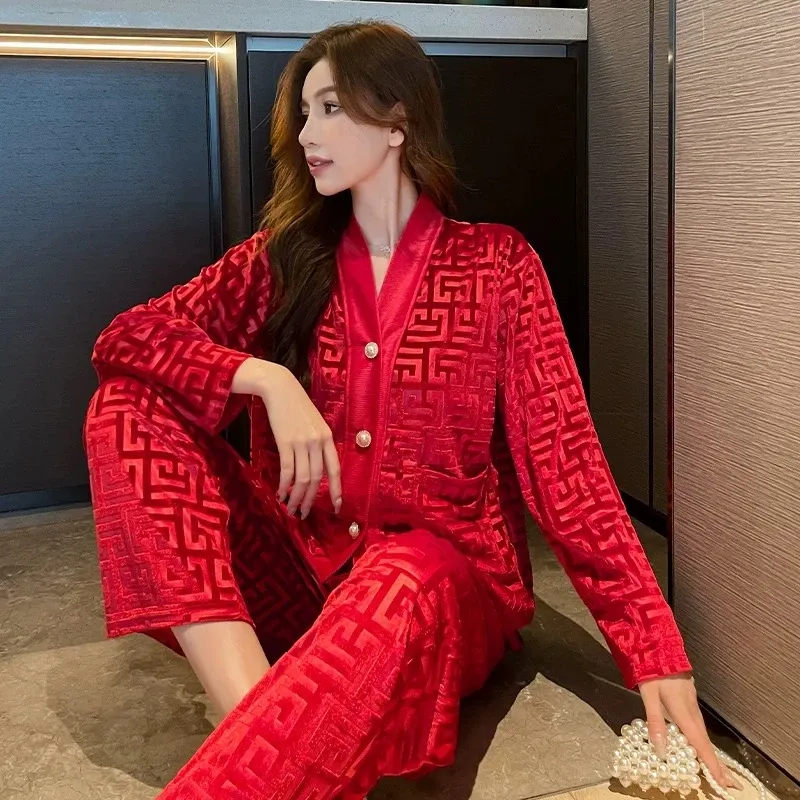 Shanghai Story Pajama Set Women's Gift Box Set Red-3