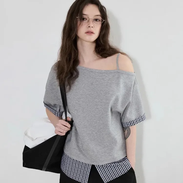 ABCMININ T Shirts Women's Gray-2