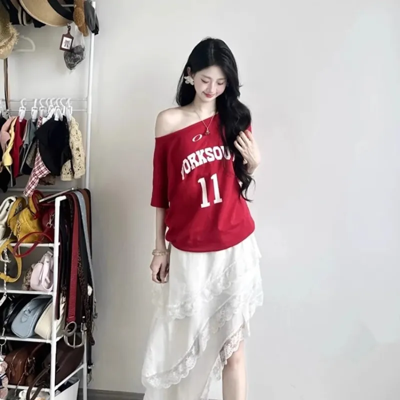 ABCMININ Raglan Sleeve T Shirt Women's-2