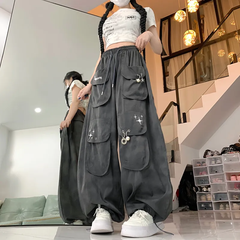 ABCMININ Casual Pants Women's Gray-2