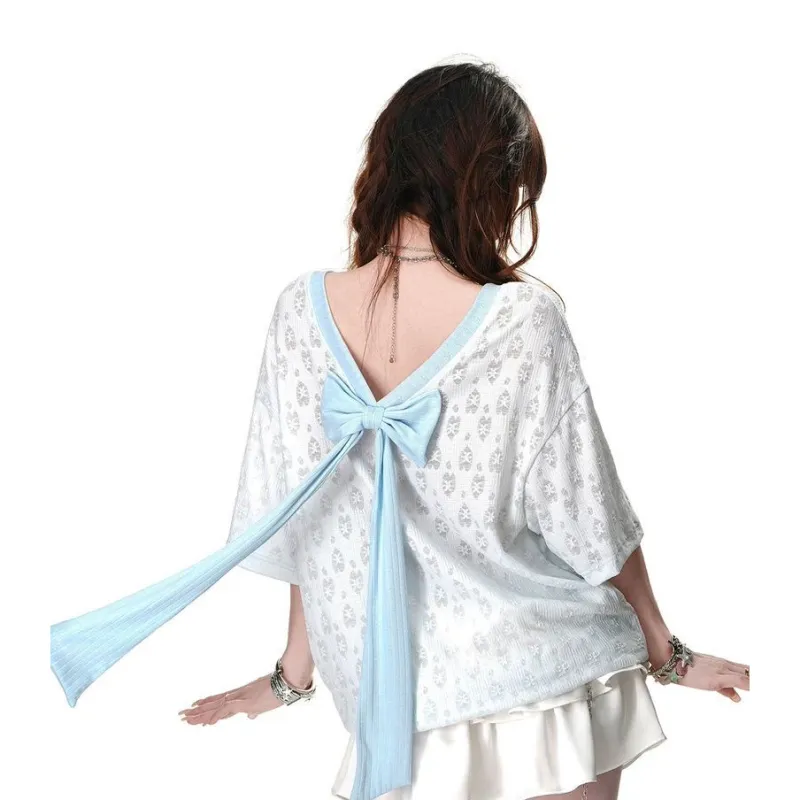 ABCMININ Drop Shoulder Sleeve T Shirt Women's-1