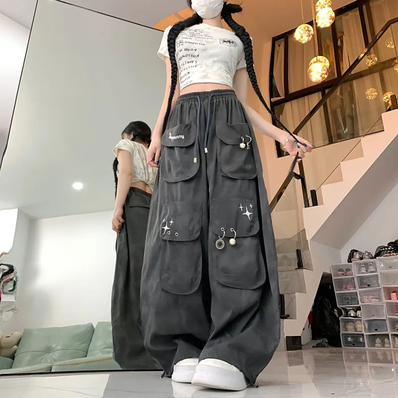 ABCMININ Casual Pants Women's Gray-3