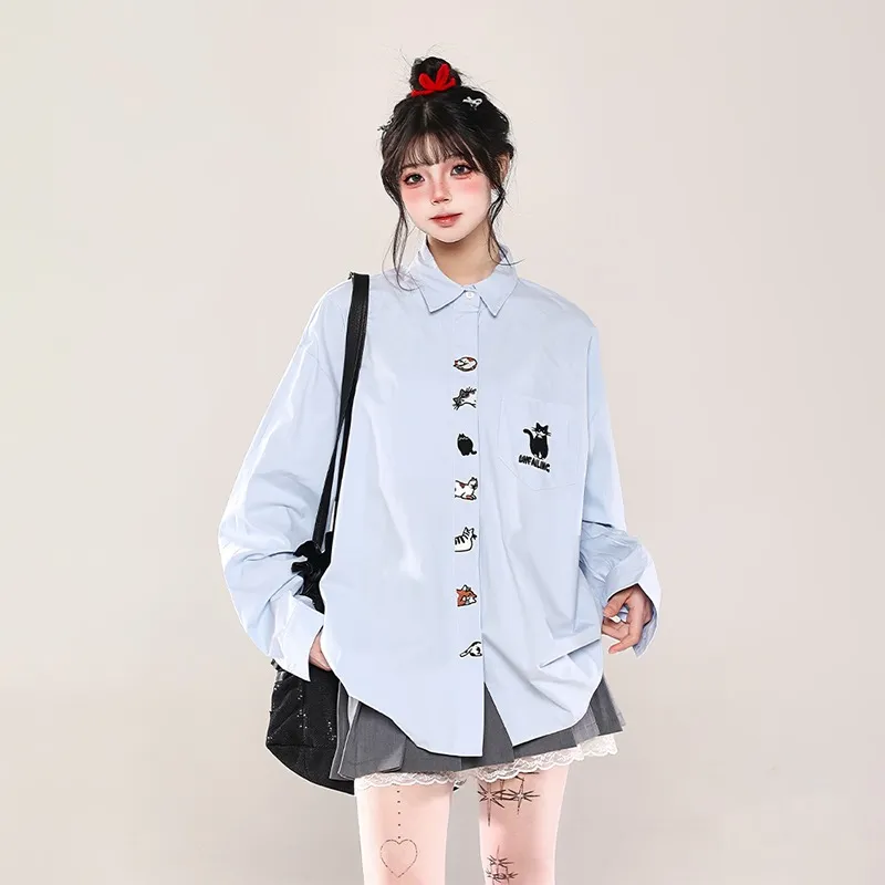 ABCMININ Shirts Women's Blue-3