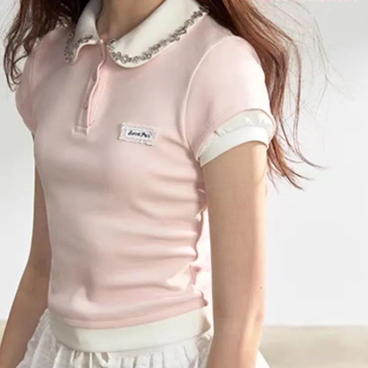 ABCMININ Set in Sleeve T Shirt Women's-3