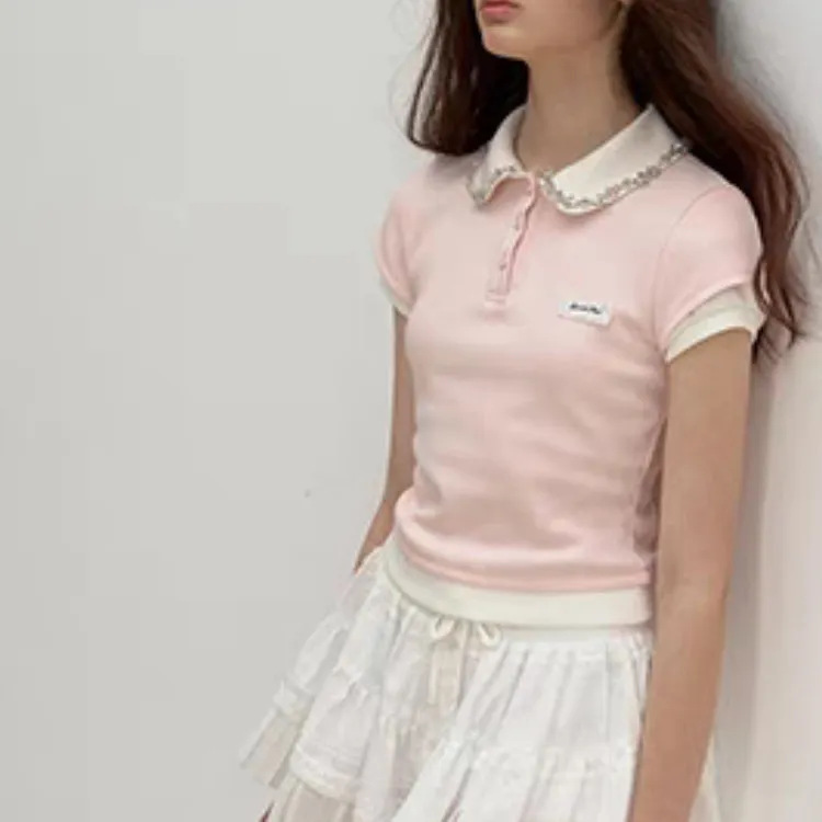 ABCMININ Set in Sleeve T Shirt Women's-2