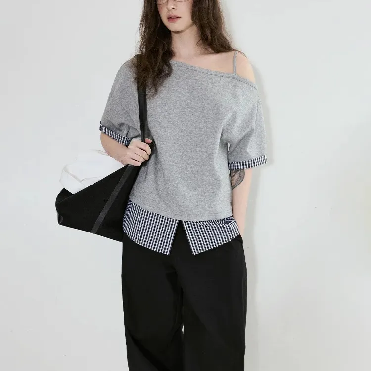 ABCMININ T Shirts Women's Gray-3