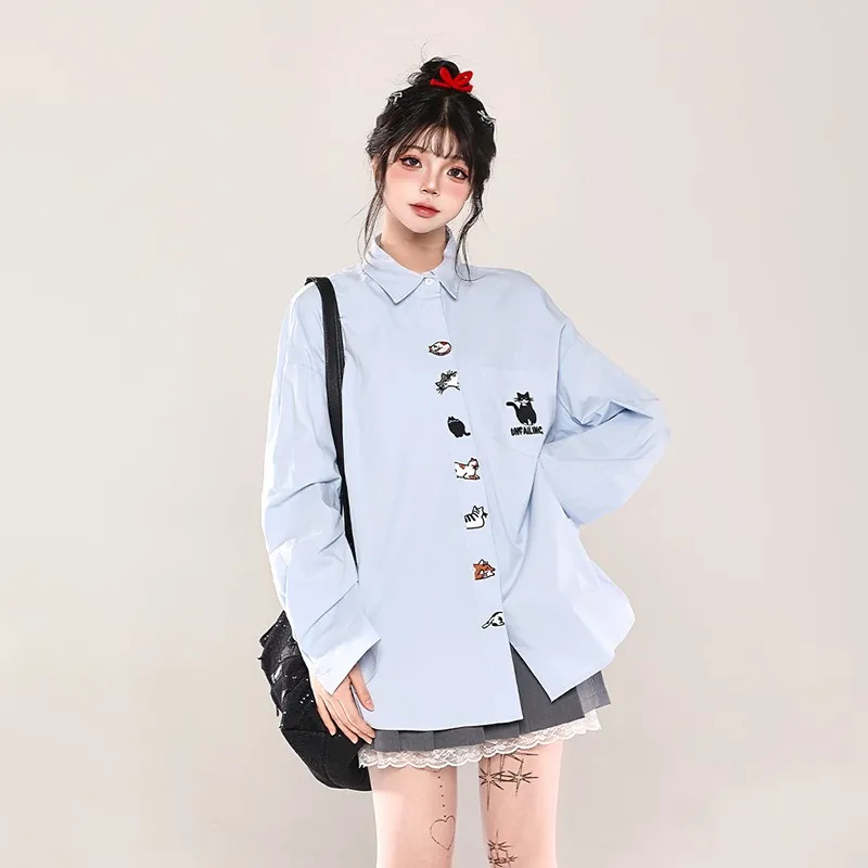 ABCMININ Shirts Women's Blue-2