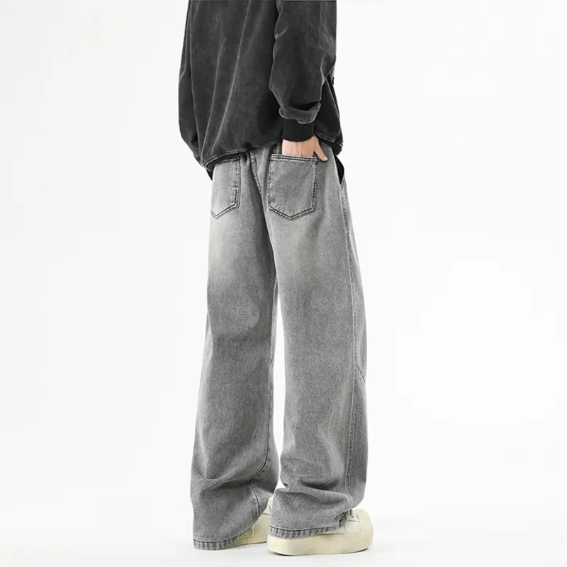 FASTFISH Jeans Unisex Black Gray-11