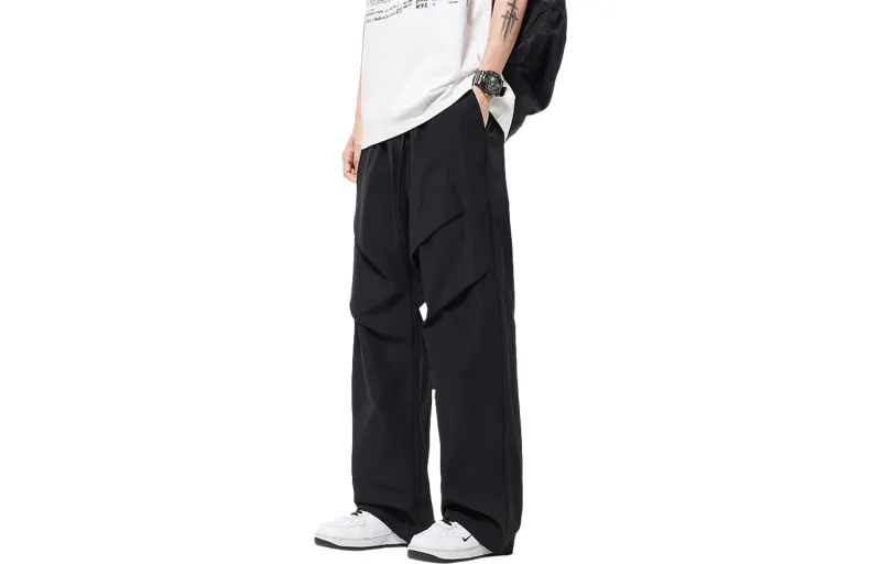 FASTFISH Casual Pants Unisex Black-1