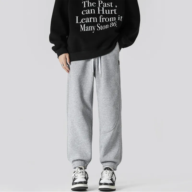 FASTFISH Casual Pants Unisex Light Gray-4