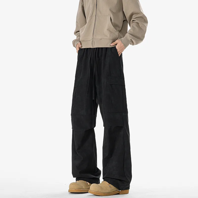 FASTFISH Casual Pants Unisex Black-6