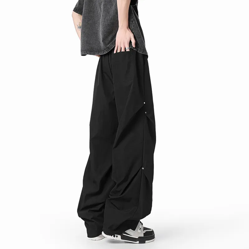 FASTFISH Casual Pants Unisex Black-6