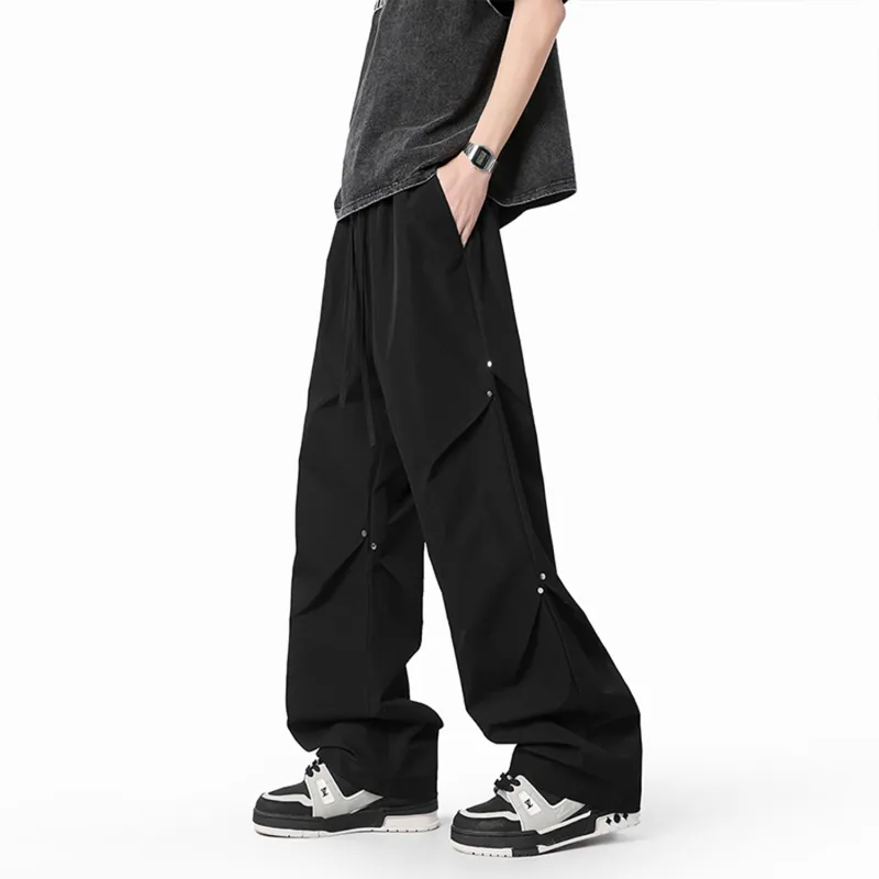 FASTFISH Casual Pants Unisex Black-3