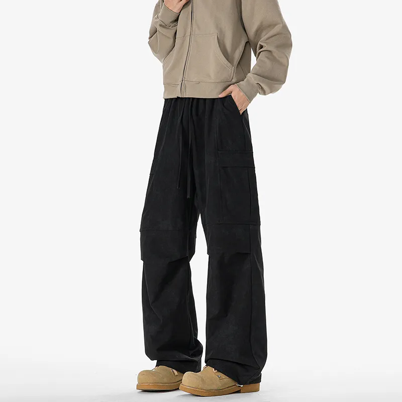 FASTFISH Casual Pants Unisex Black-2