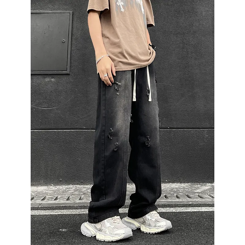 FASTFISH Jeans Unisex Black Gray-4