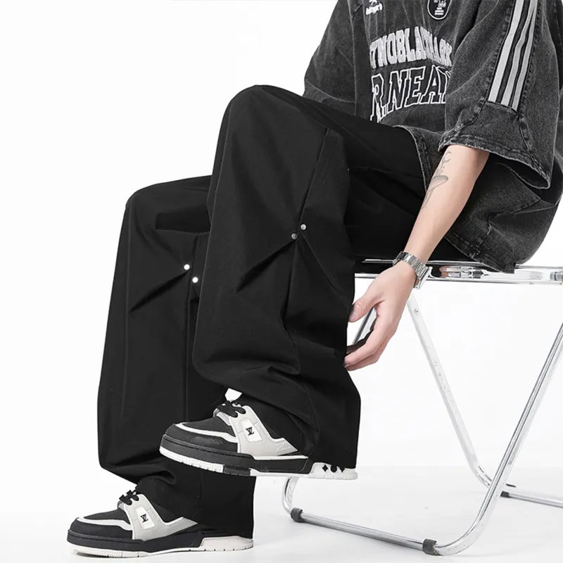 FASTFISH Casual Pants Unisex Black-2