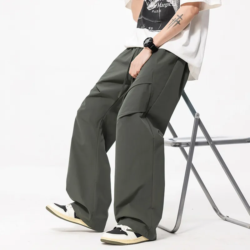 FASTFISH Casual Pants Unisex Black-10