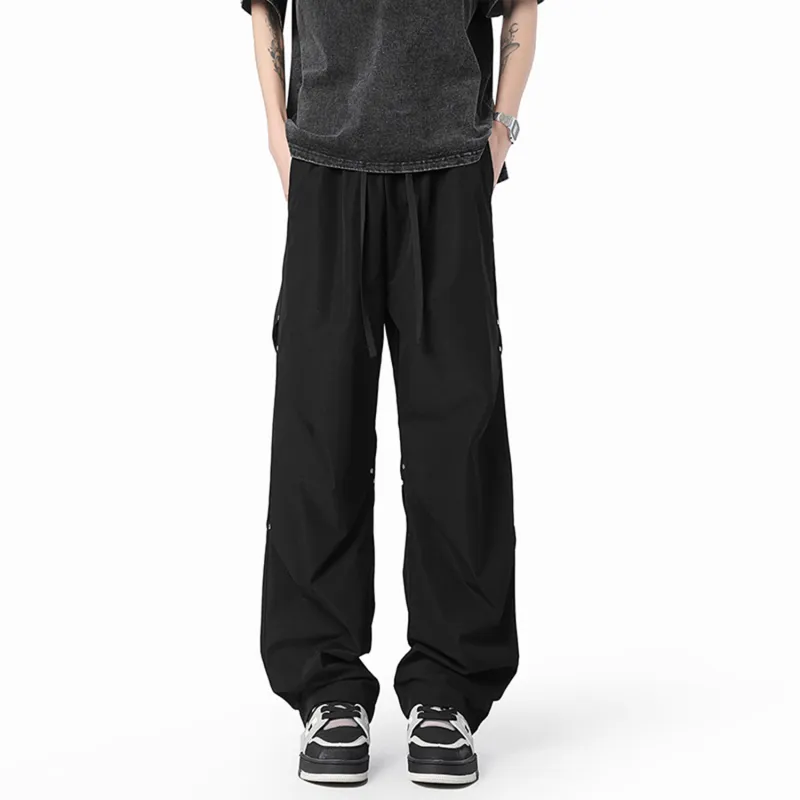 FASTFISH Casual Pants Unisex Black-4