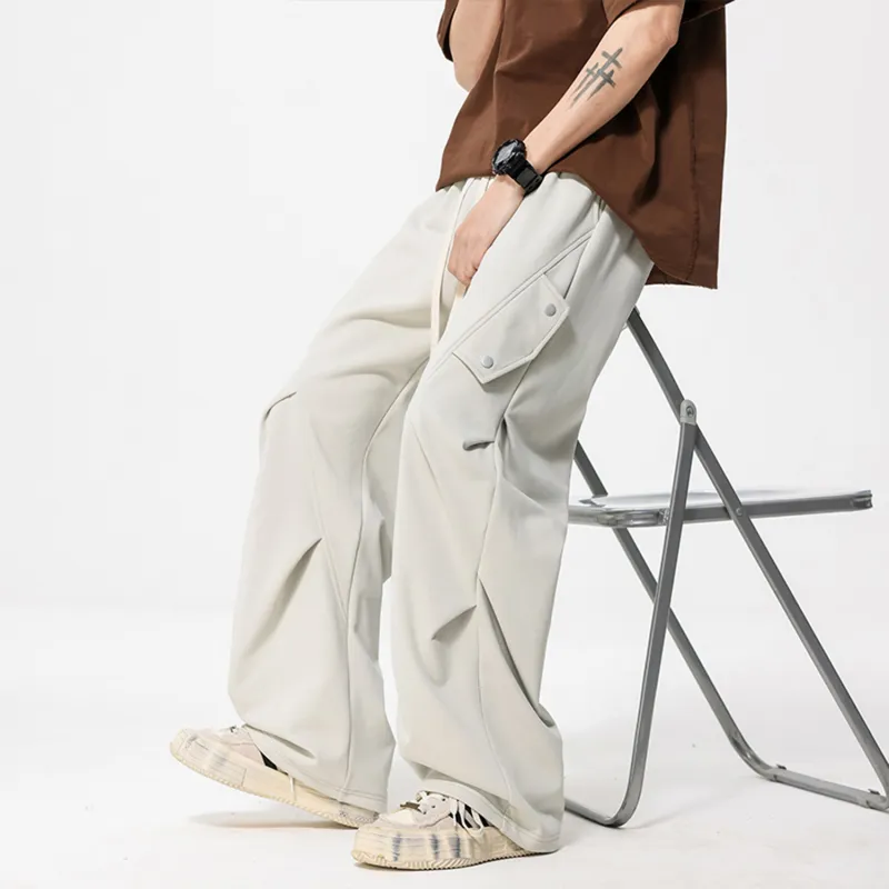 FASTFISH Casual Pants Unisex White-3