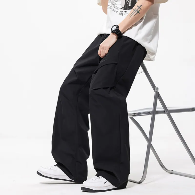 FASTFISH Casual Pants Unisex Black-3