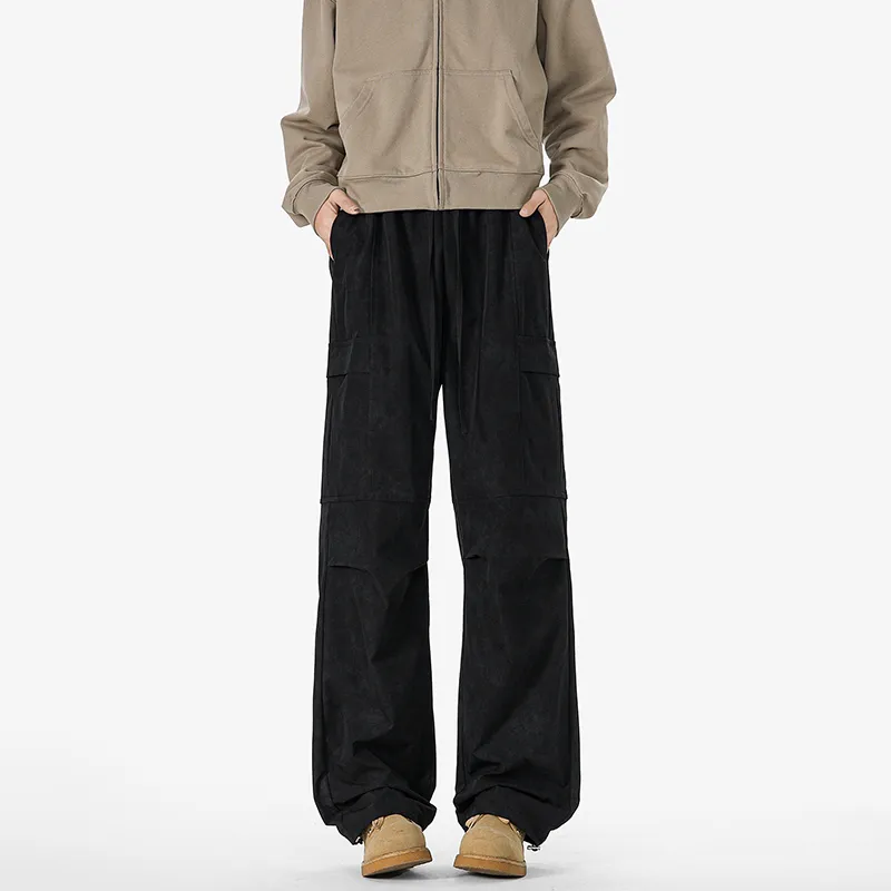 FASTFISH Casual Pants Unisex Black-4