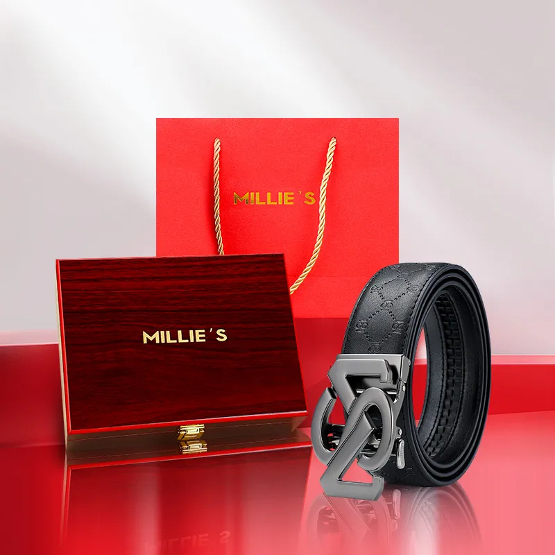 MILLIE'S Cow Split Leather Belts Men's Width  3.5cm-1