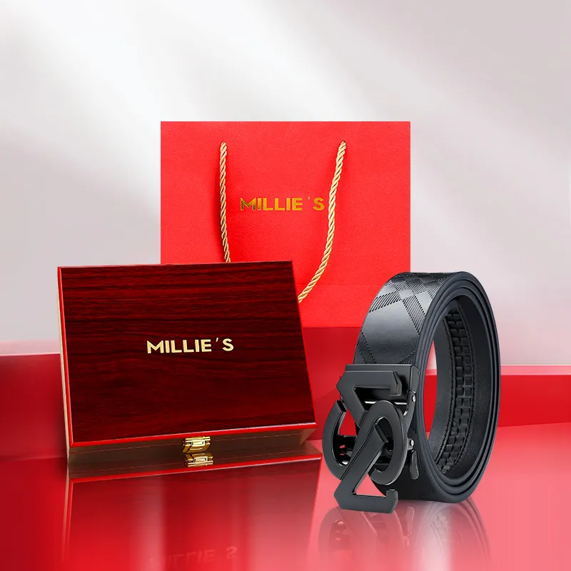 MILLIE'S Cow Split Leather Belts Men's Width 3.4cm-4