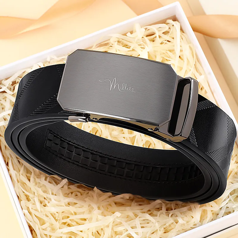 MILLIE'S Cow Split Leather Belts Men's Width 3.4cm-1