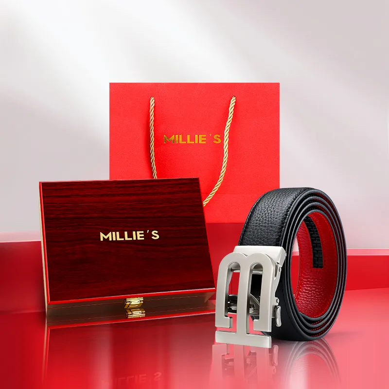 MILLIE'S Cow Leather Belts Men's Width  3.5cm-1