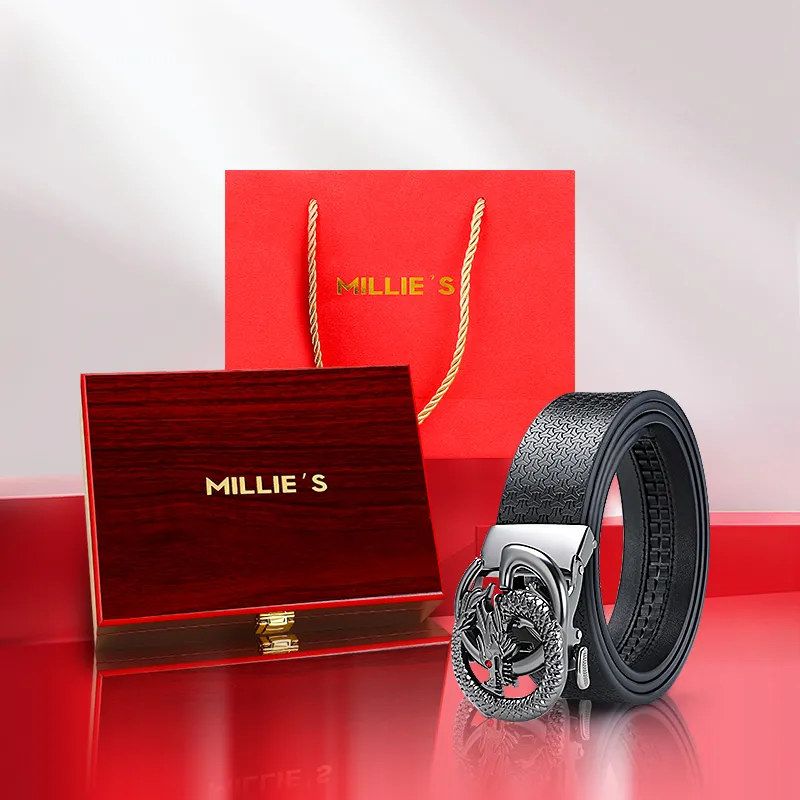 MILLIE'S Cow Split Leather Belts Men's 3.4cm-1